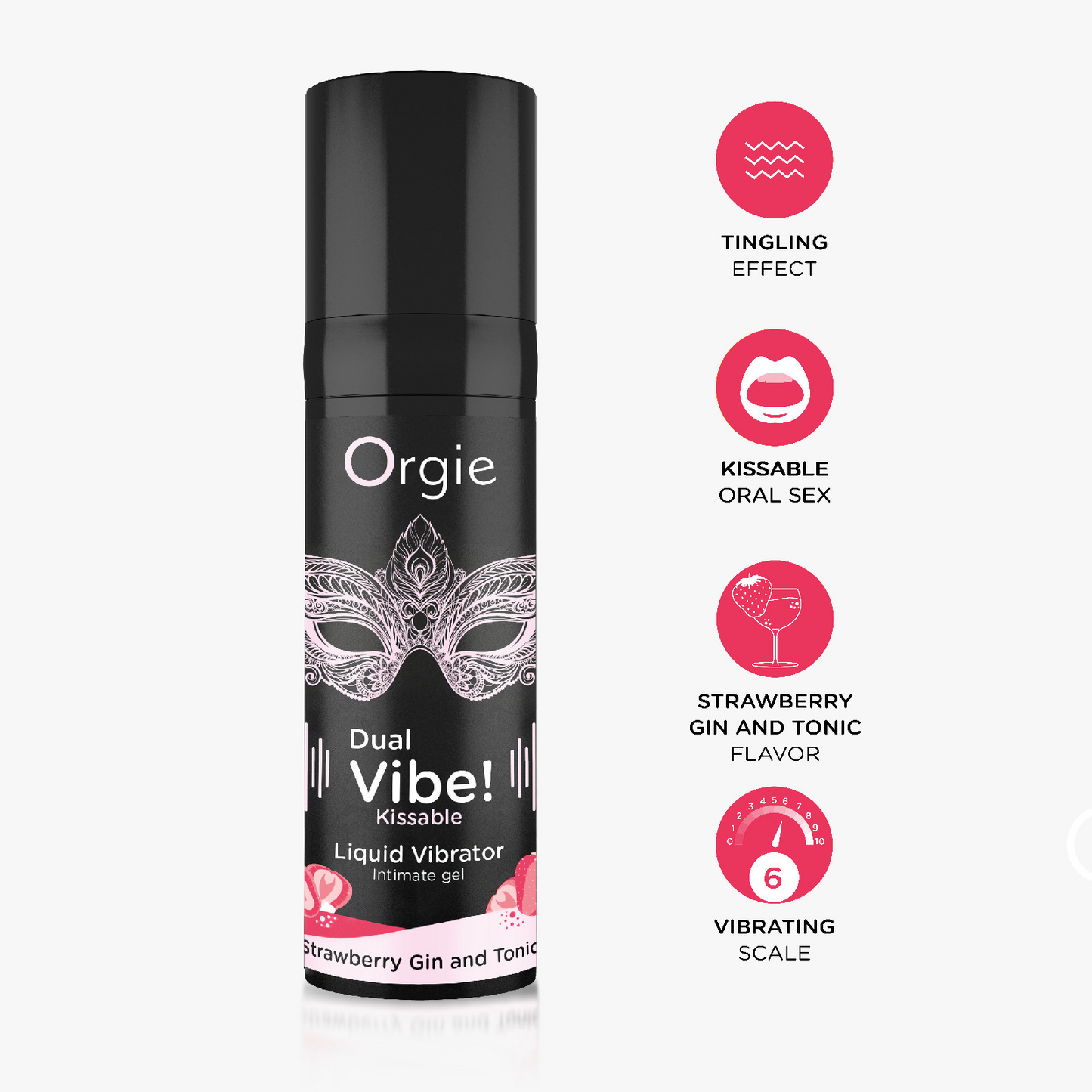 Vibrationsgel - Dual Vibe! Strawberry Gin Tonic